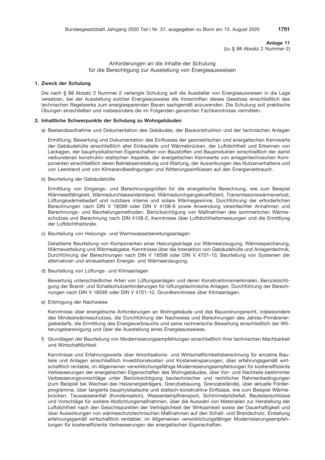 BGBl. 2020, Seite 1791 — Originalseite als Abbildung