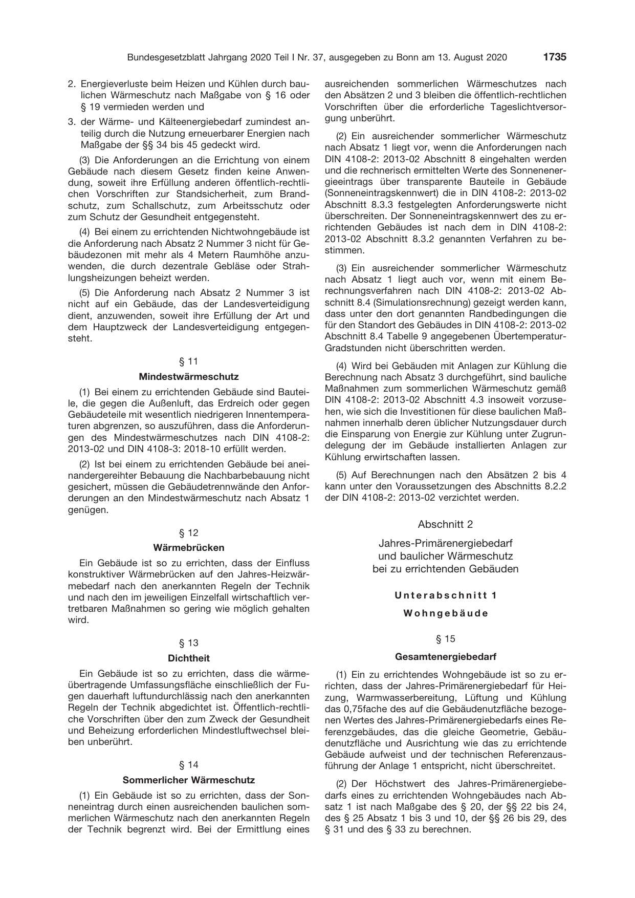 BGBl. 2020, Seite 1735 — Originalseite als Abbildung