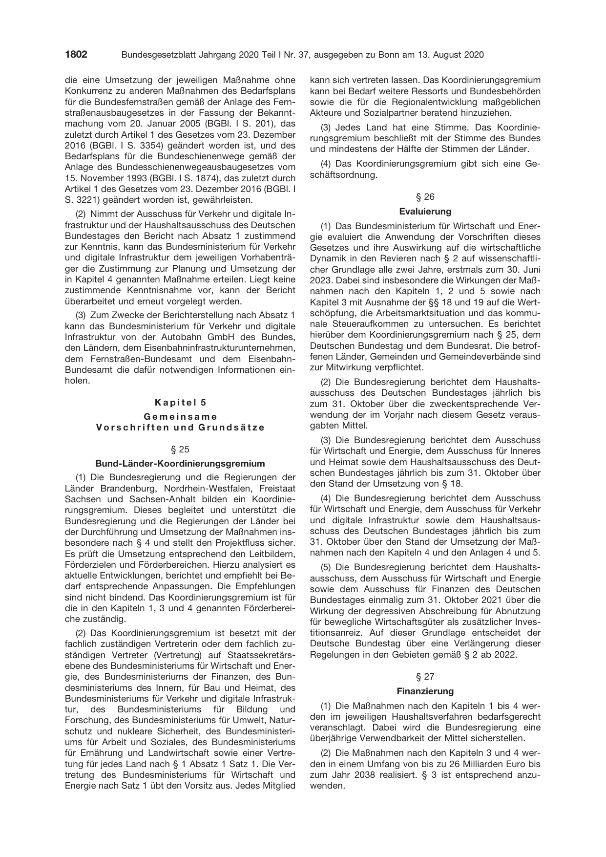 BGBl. 2020, Seite 1802 — Originalseite als Abbildung