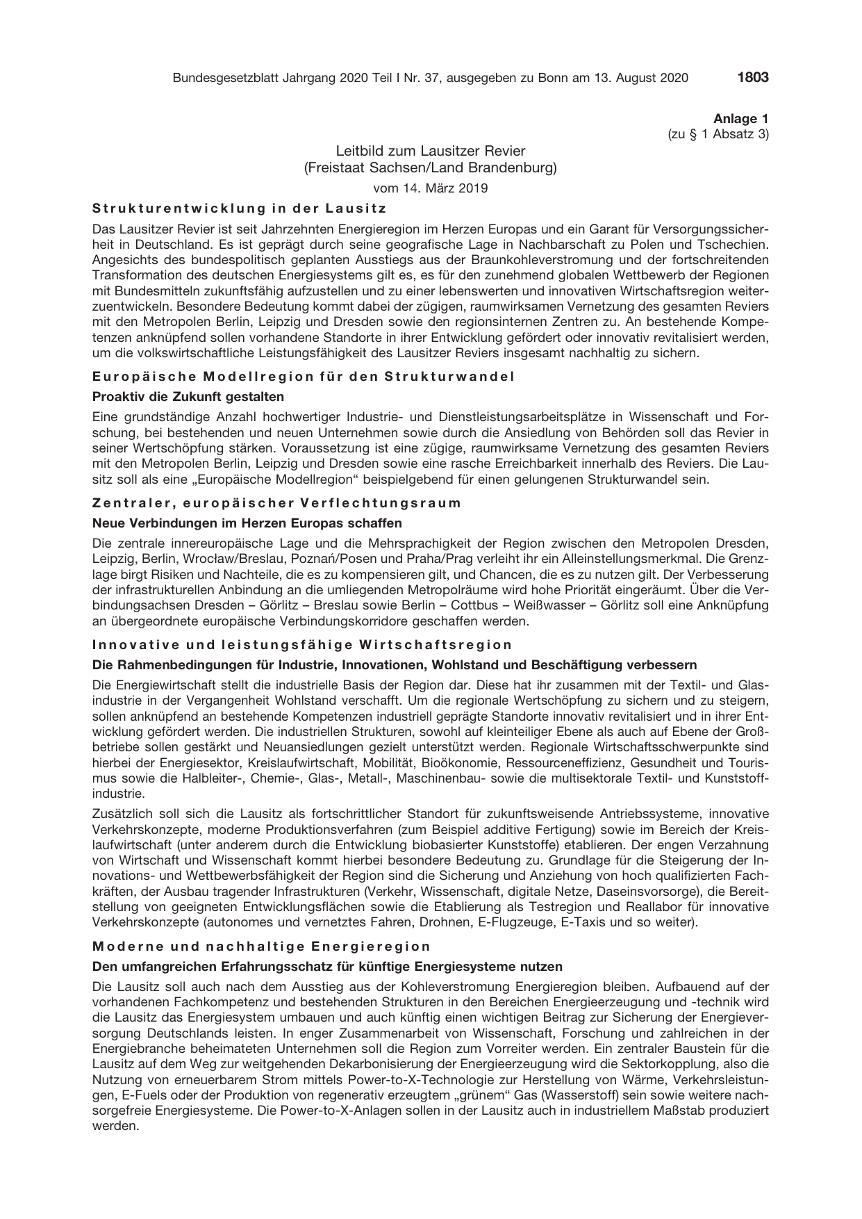 BGBl. 2020, Seite 1803 — Originalseite als Abbildung