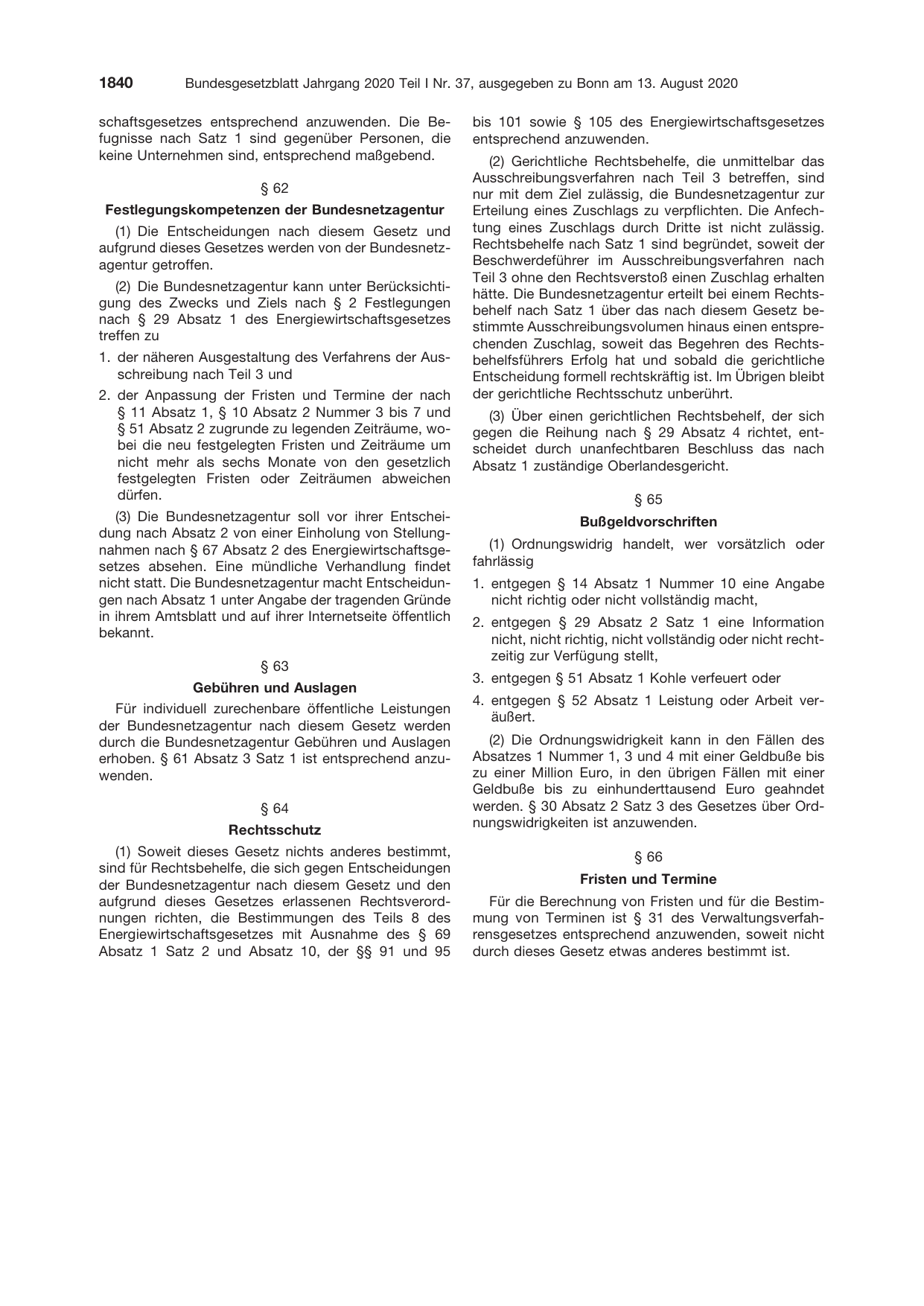 BGBl. 2020, Seite 1840 — Originalseite als Abbildung