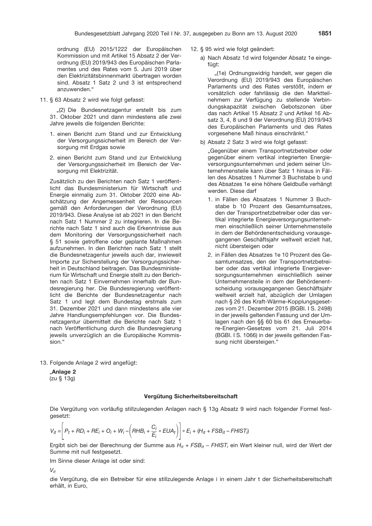 BGBl. 2020, Seite 1851 — Originalseite als Abbildung