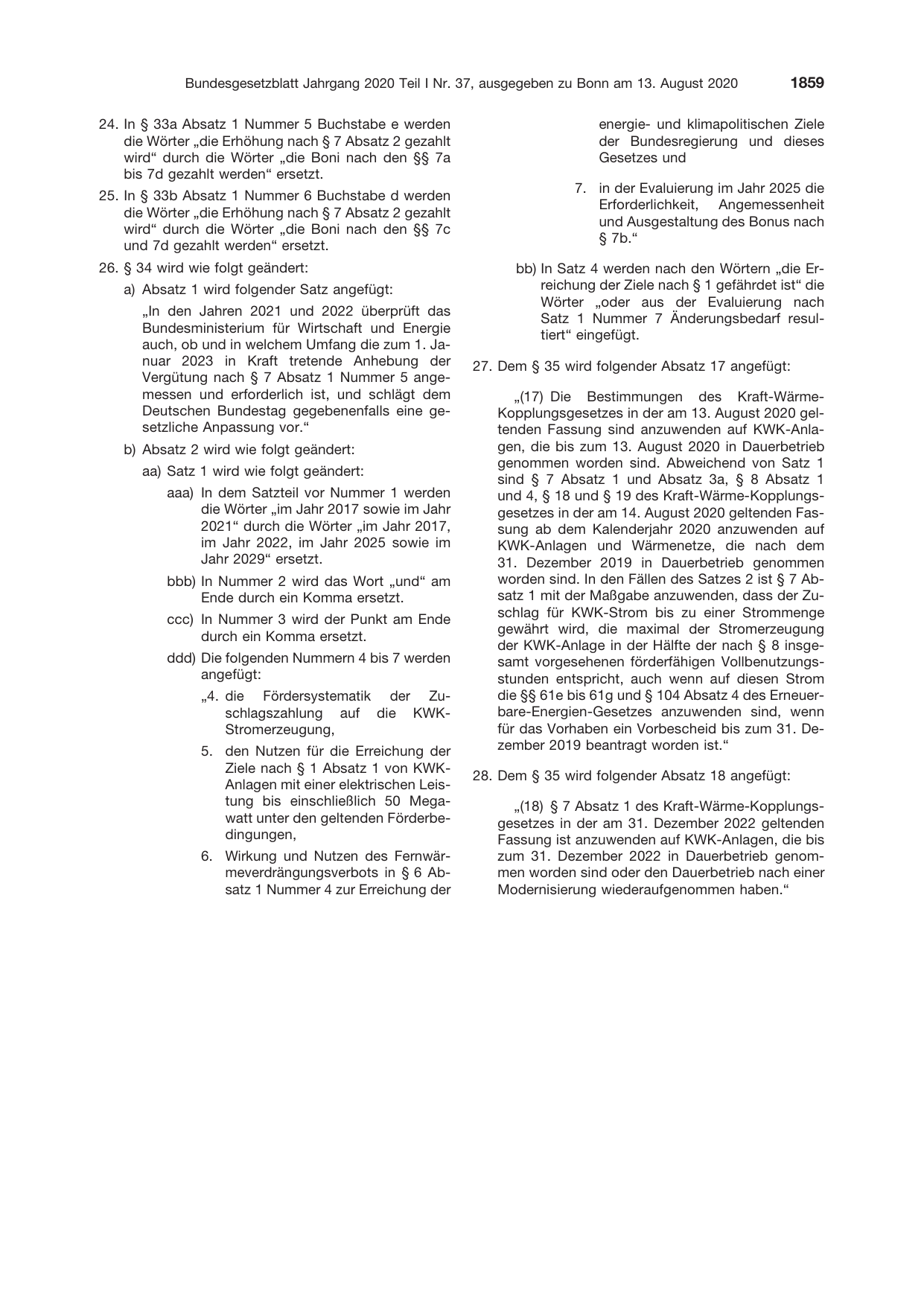 BGBl. 2020, Seite 1859 — Originalseite als Abbildung