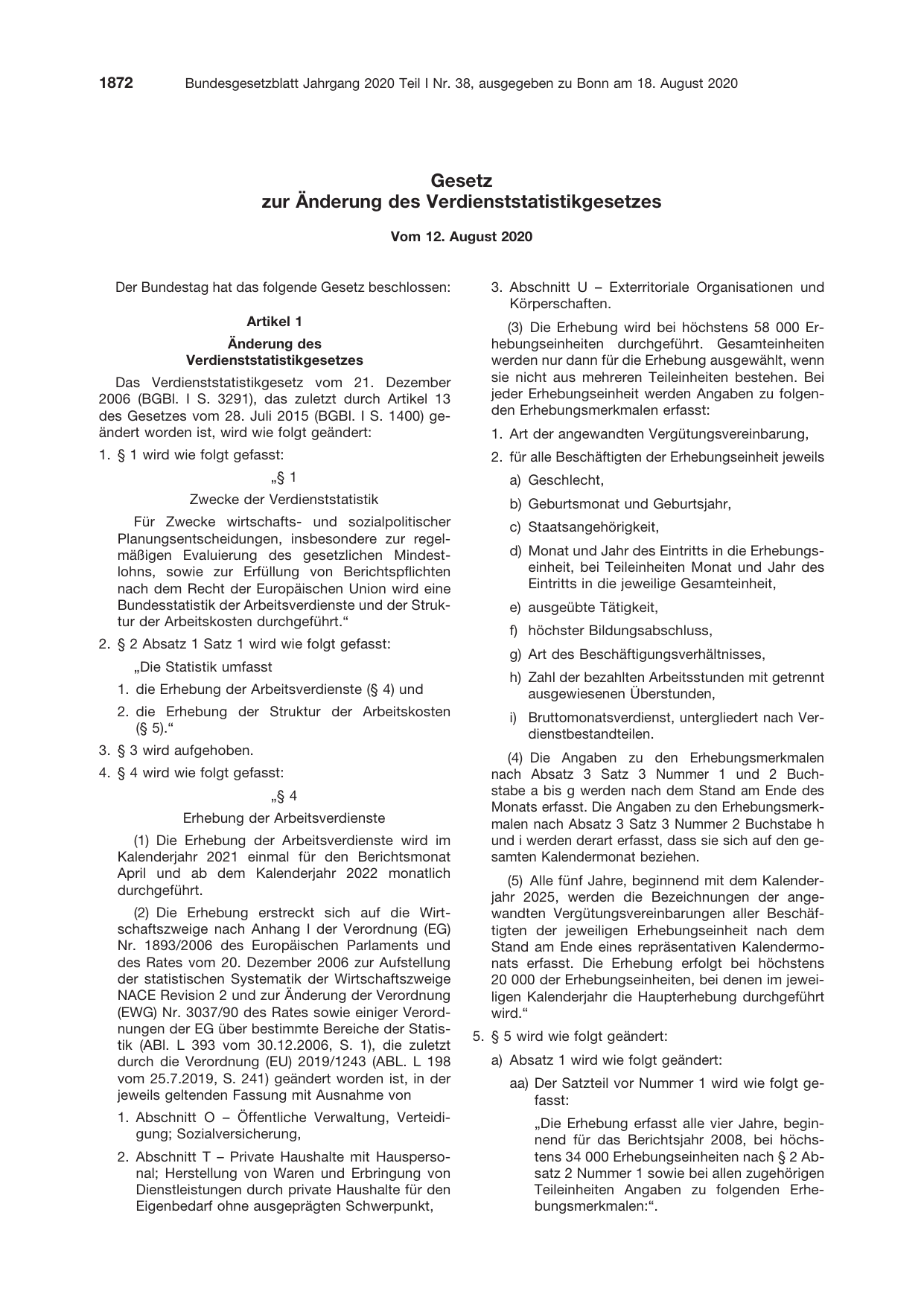 BGBl. 2020, Seite 1872 — Originalseite als Abbildung