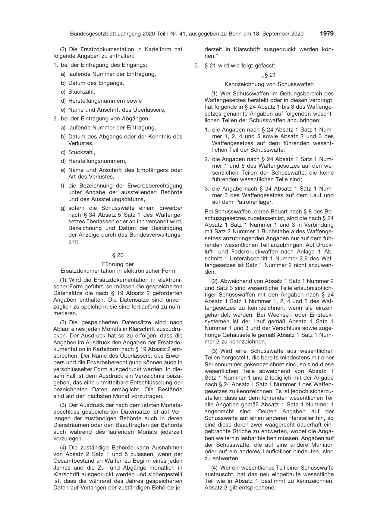 BGBl. 2020, Seite 1979 — Originalseite als Abbildung