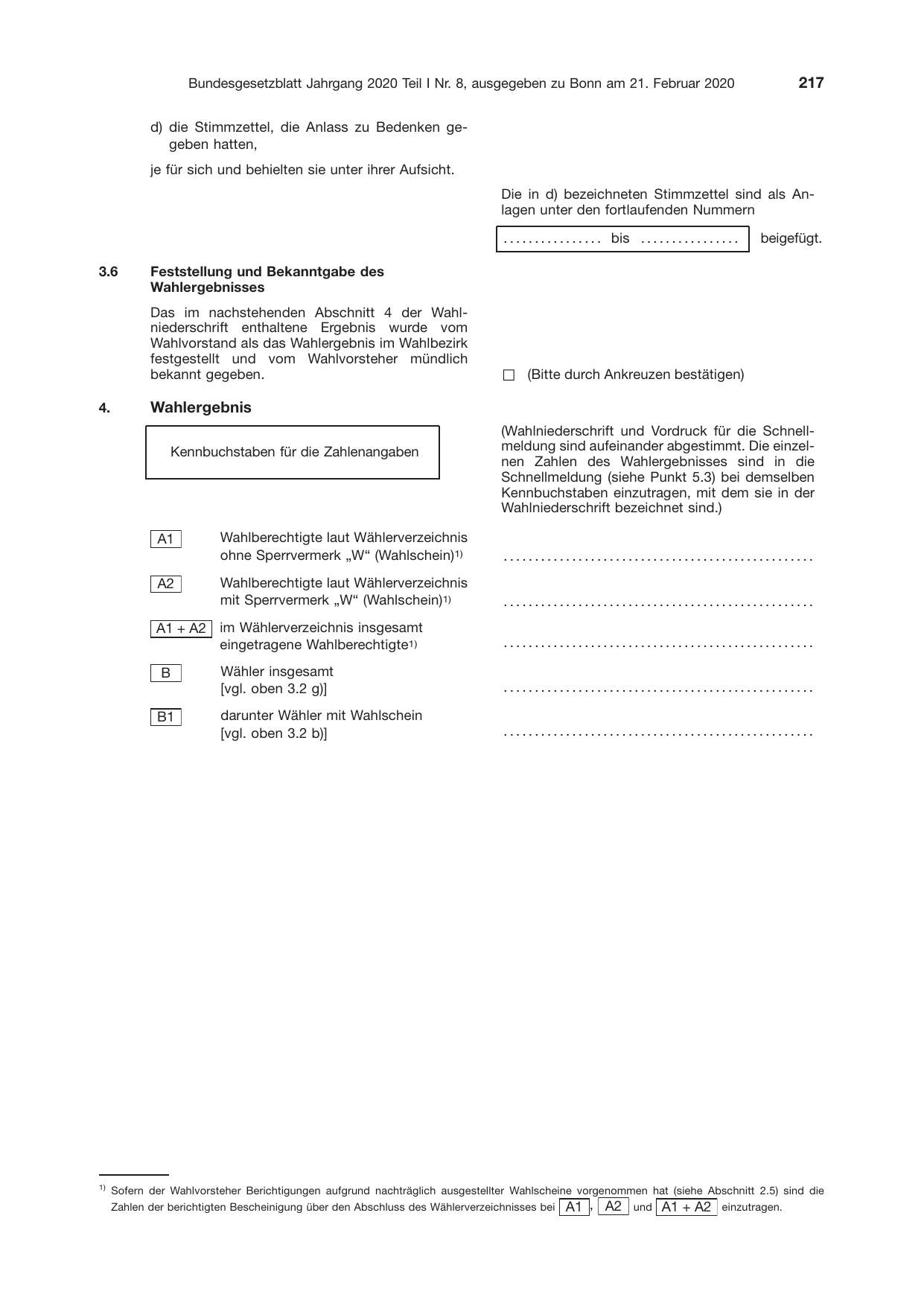 BGBl. 2020, Seite 217 — Originalseite als Abbildung