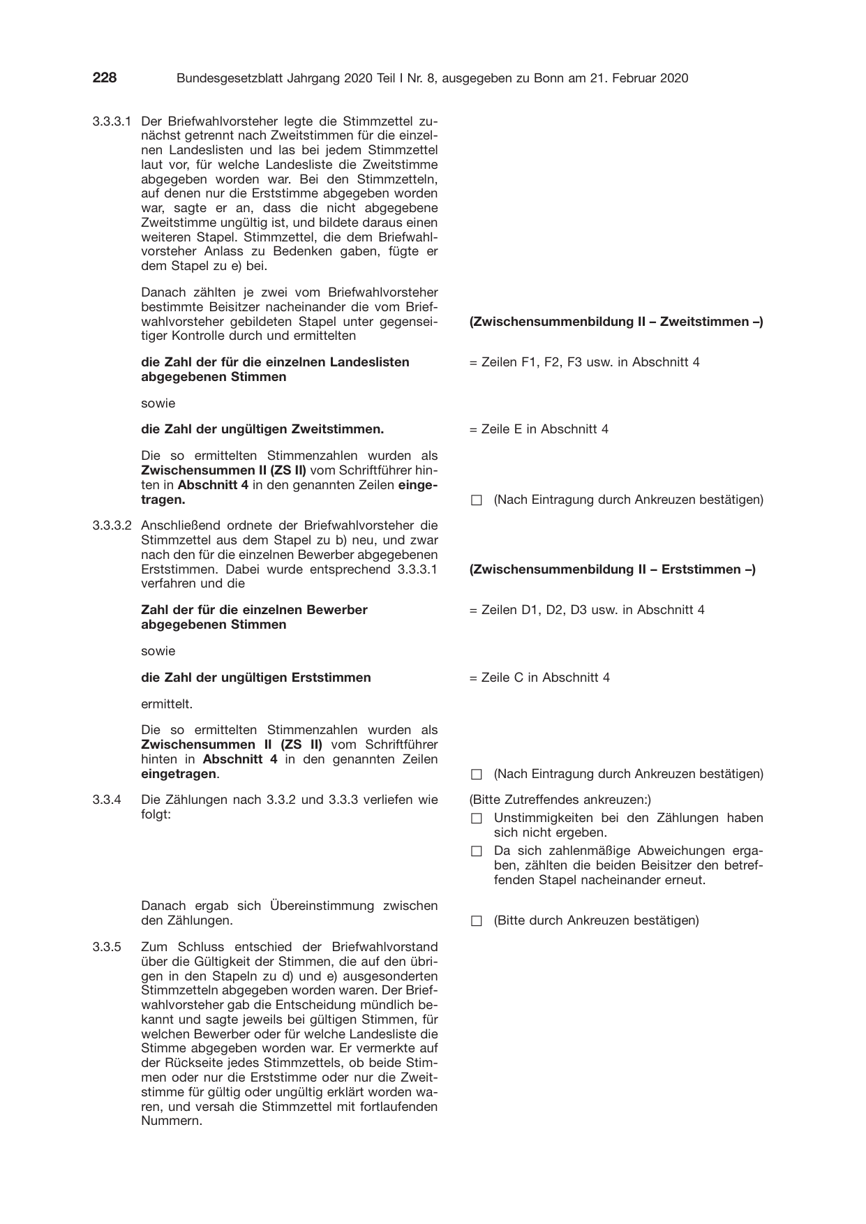 BGBl. 2020, Seite 228 — Originalseite als Abbildung