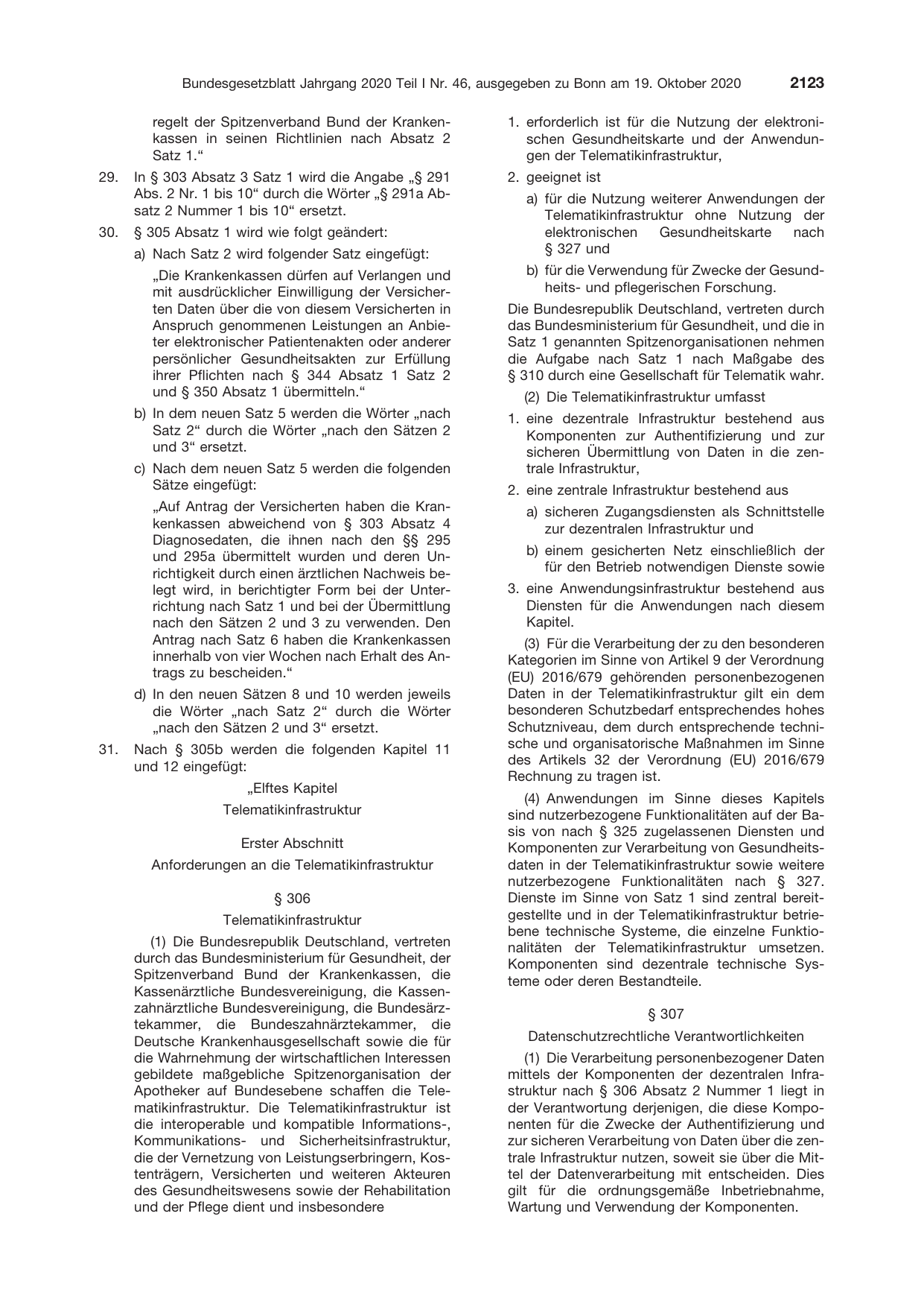 BGBl. 2020, Seite 2123 — Originalseite als Abbildung