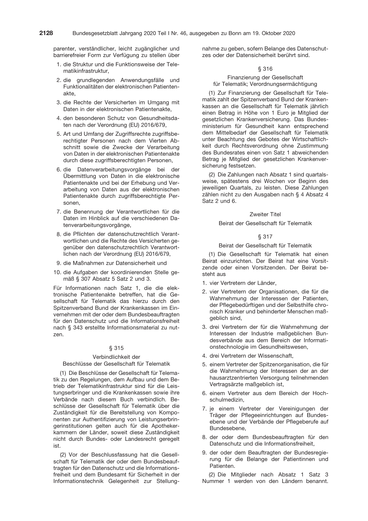 BGBl. 2020, Seite 2128 — Originalseite als Abbildung