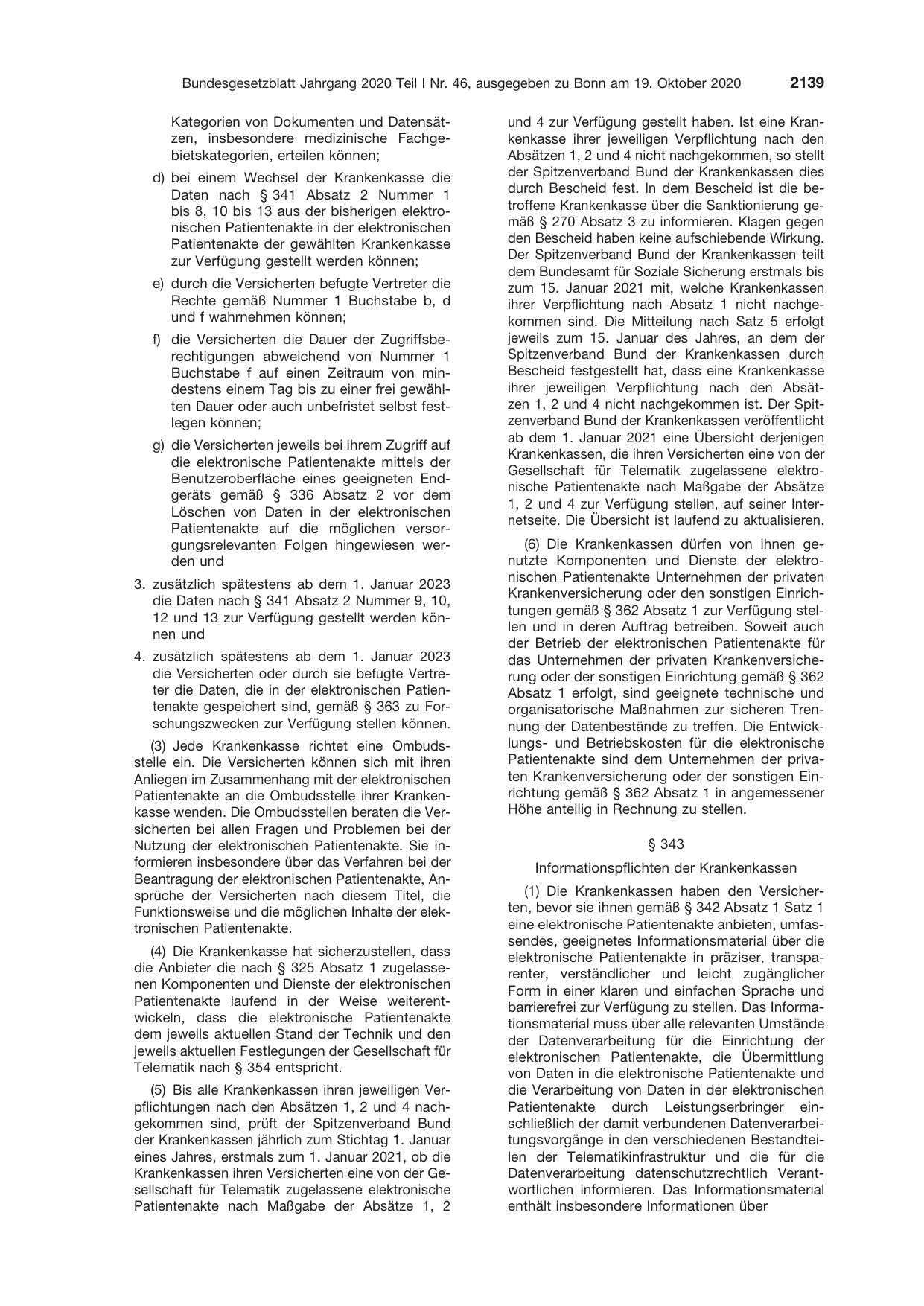 BGBl. 2020, Seite 2139 — Originalseite als Abbildung