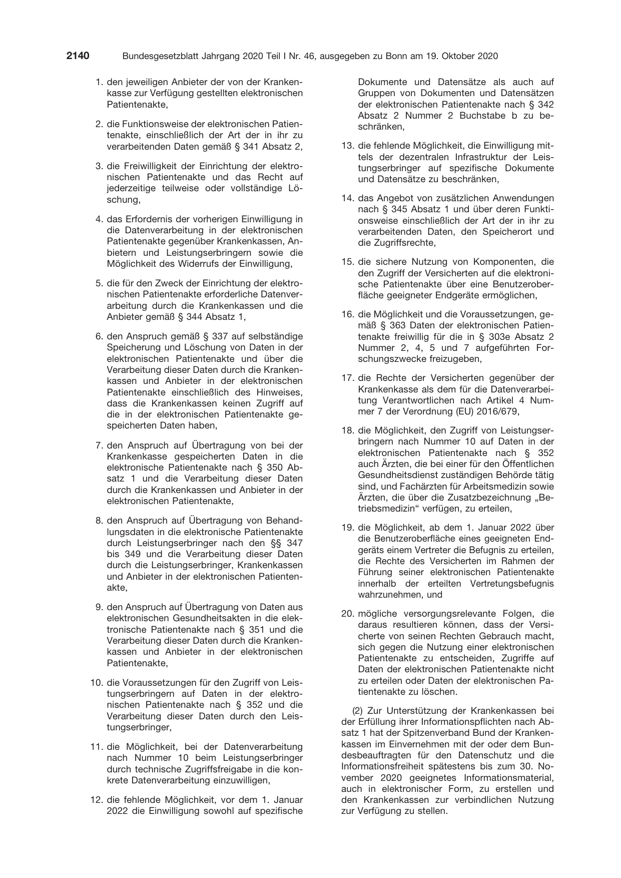 BGBl. 2020, Seite 2140 — Originalseite als Abbildung