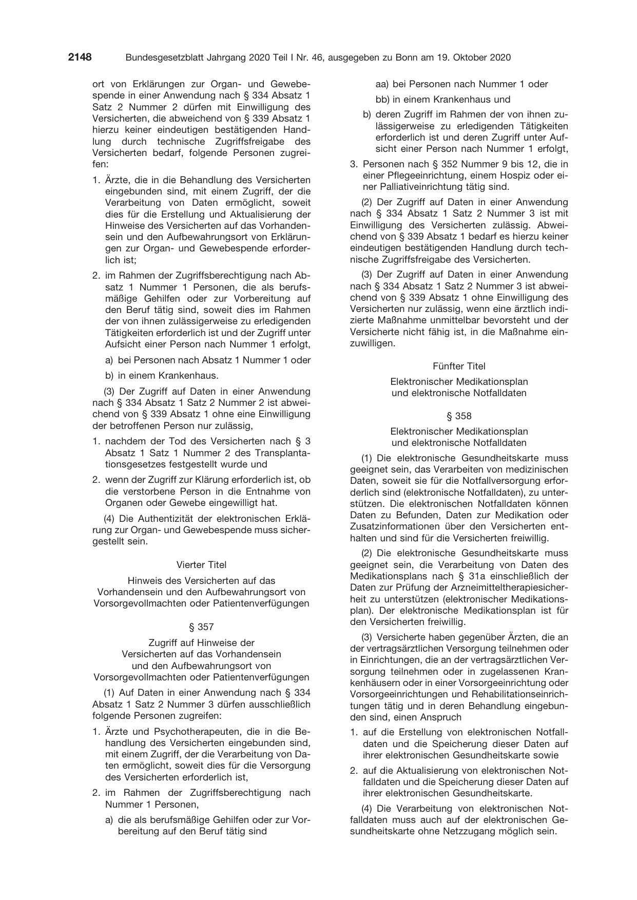 BGBl. 2020, Seite 2148 — Originalseite als Abbildung