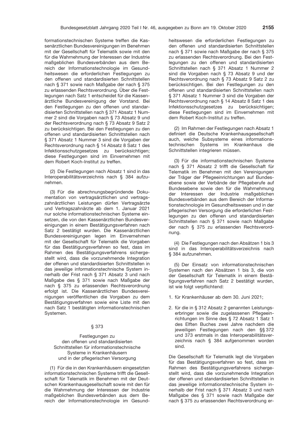 BGBl. 2020, Seite 2155 — Originalseite als Abbildung