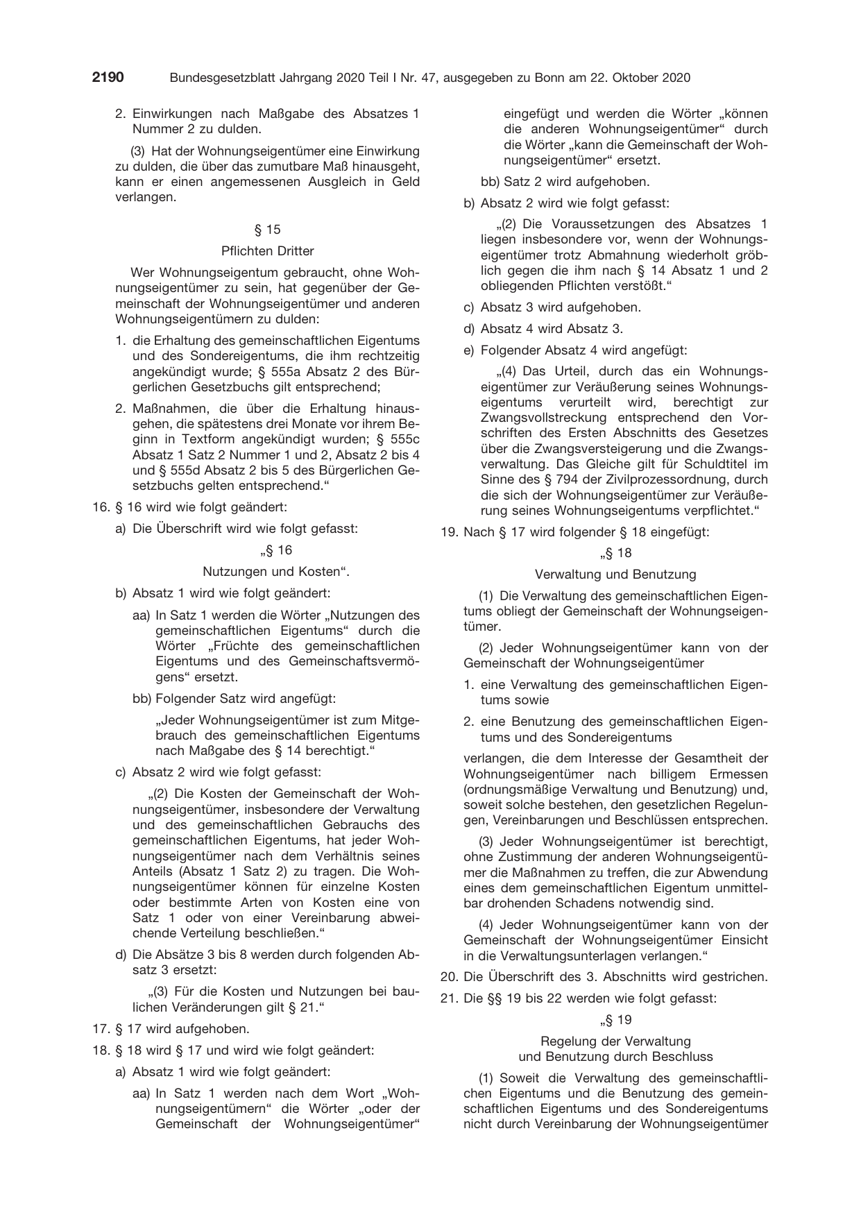 BGBl. 2020, Seite 2190 — Originalseite als Abbildung