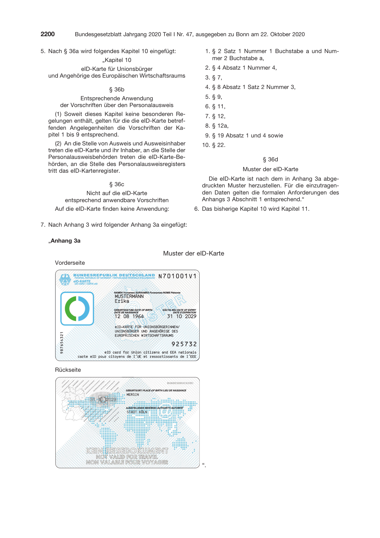 BGBl. 2020, Seite 2200 — Originalseite als Abbildung