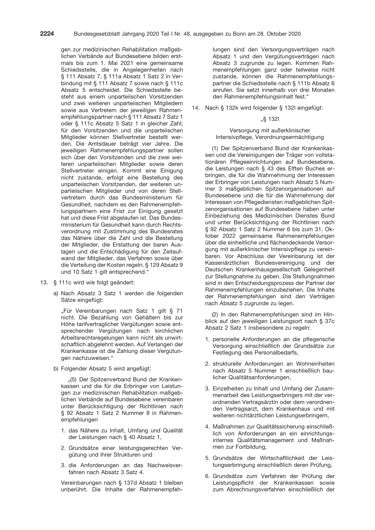 BGBl. 2020, Seite 2224 — Originalseite als Abbildung