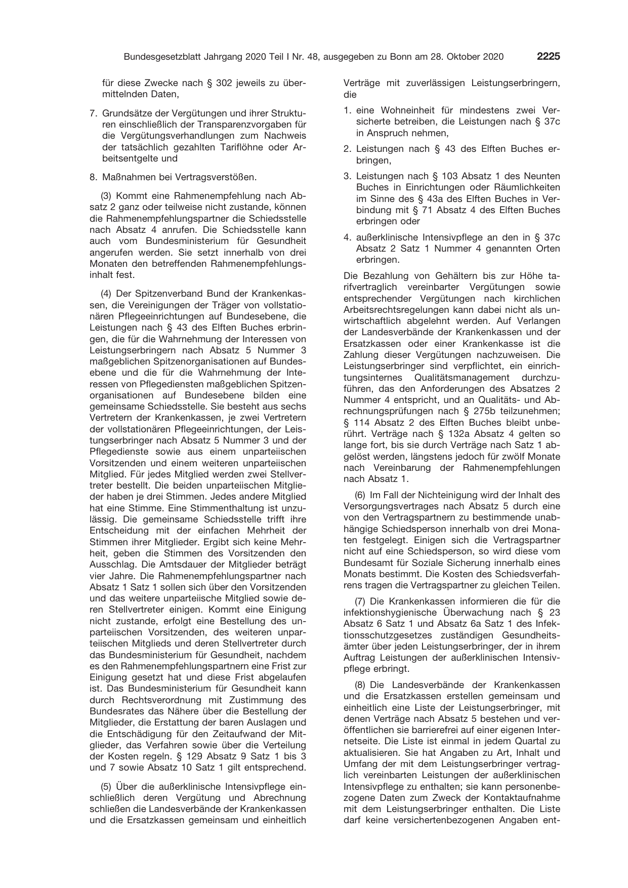 BGBl. 2020, Seite 2225 — Originalseite als Abbildung