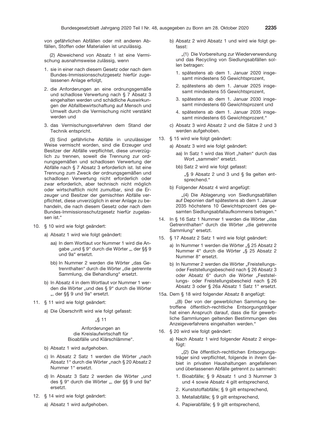 BGBl. 2020, Seite 2235 — Originalseite als Abbildung