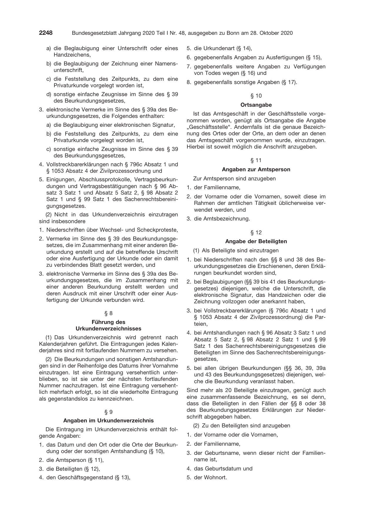 BGBl. 2020, Seite 2248 — Originalseite als Abbildung