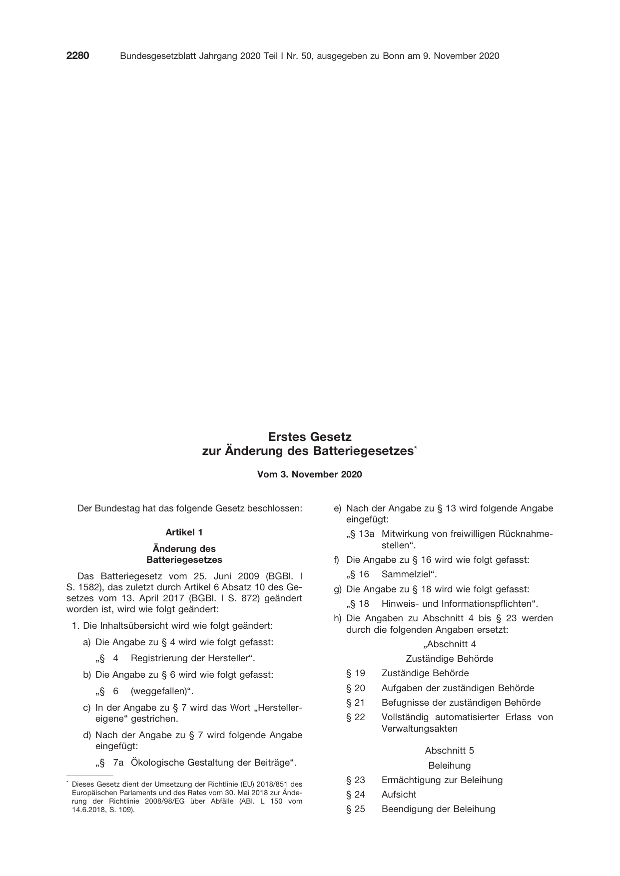 BGBl. 2020, Seite 2280 — Originalseite als Abbildung