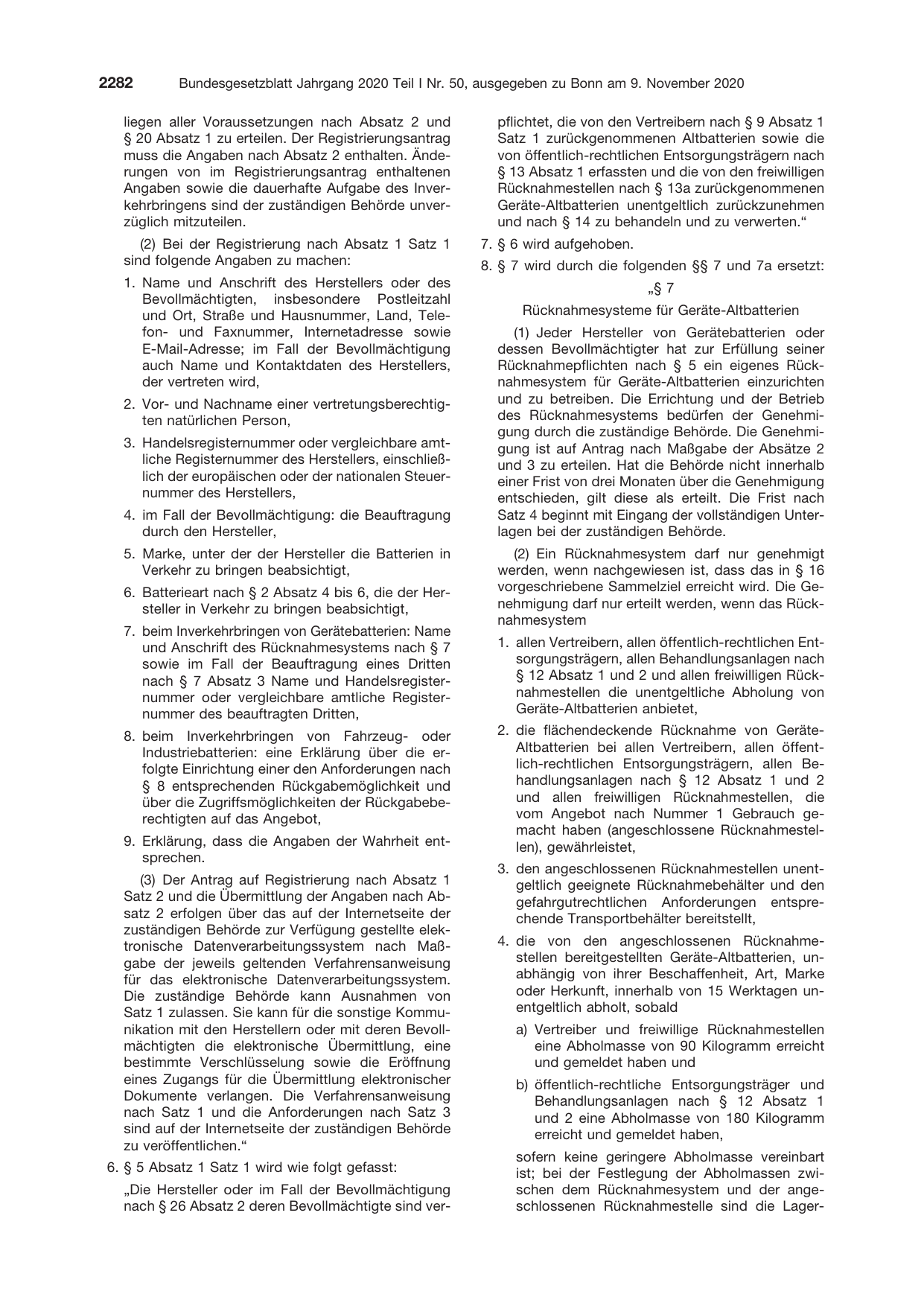 BGBl. 2020, Seite 2282 — Originalseite als Abbildung
