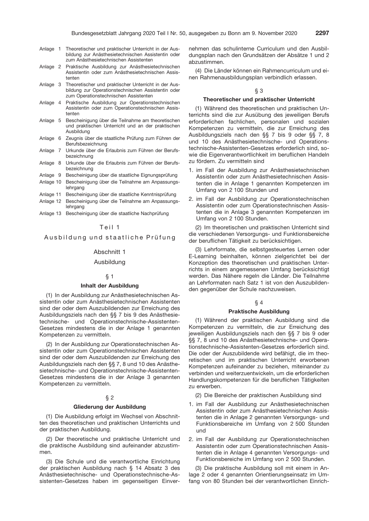 BGBl. 2020, Seite 2297 — Originalseite als Abbildung