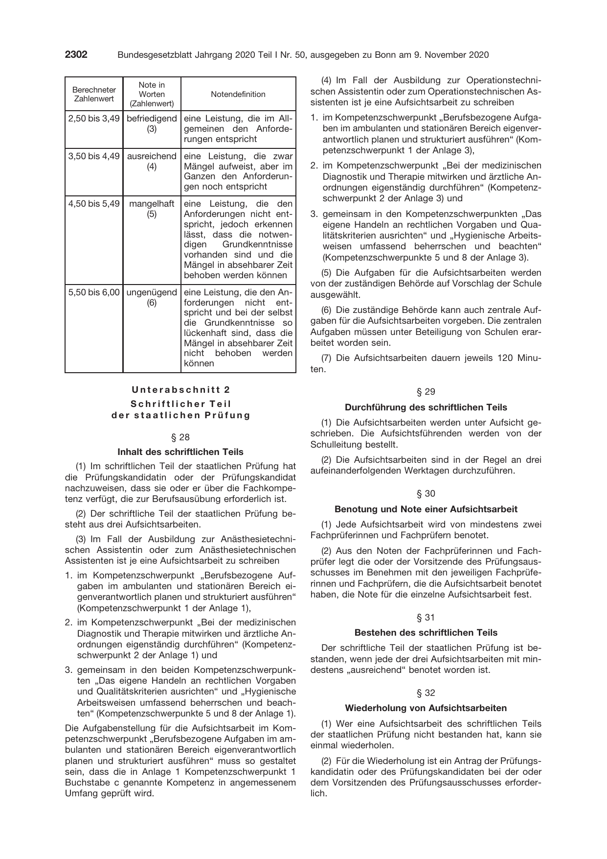 BGBl. 2020, Seite 2302 — Originalseite als Abbildung