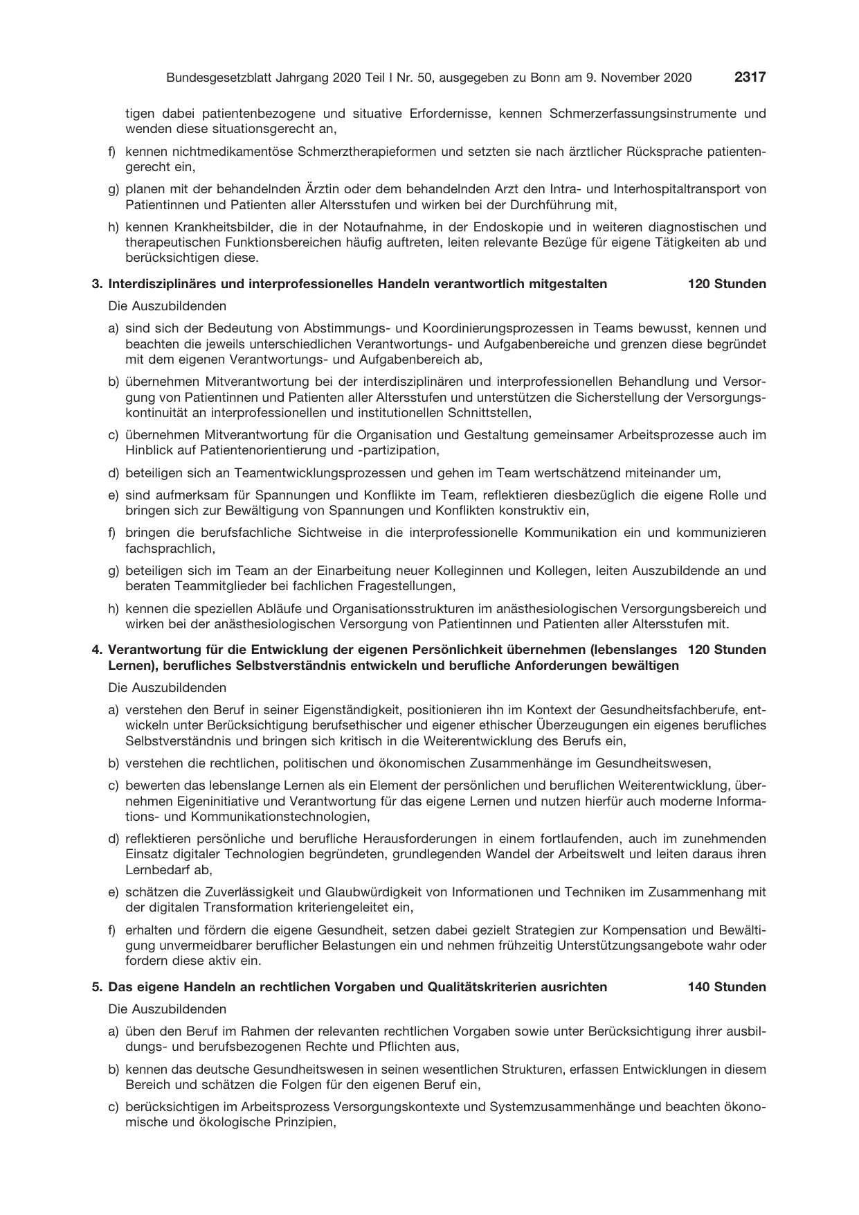BGBl. 2020, Seite 2317 — Originalseite als Abbildung