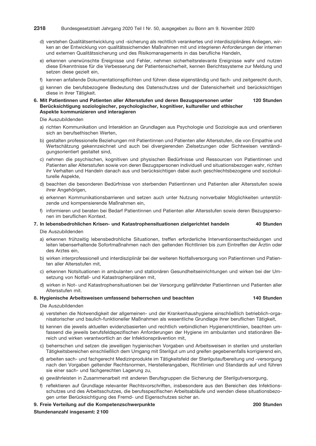 BGBl. 2020, Seite 2318 — Originalseite als Abbildung