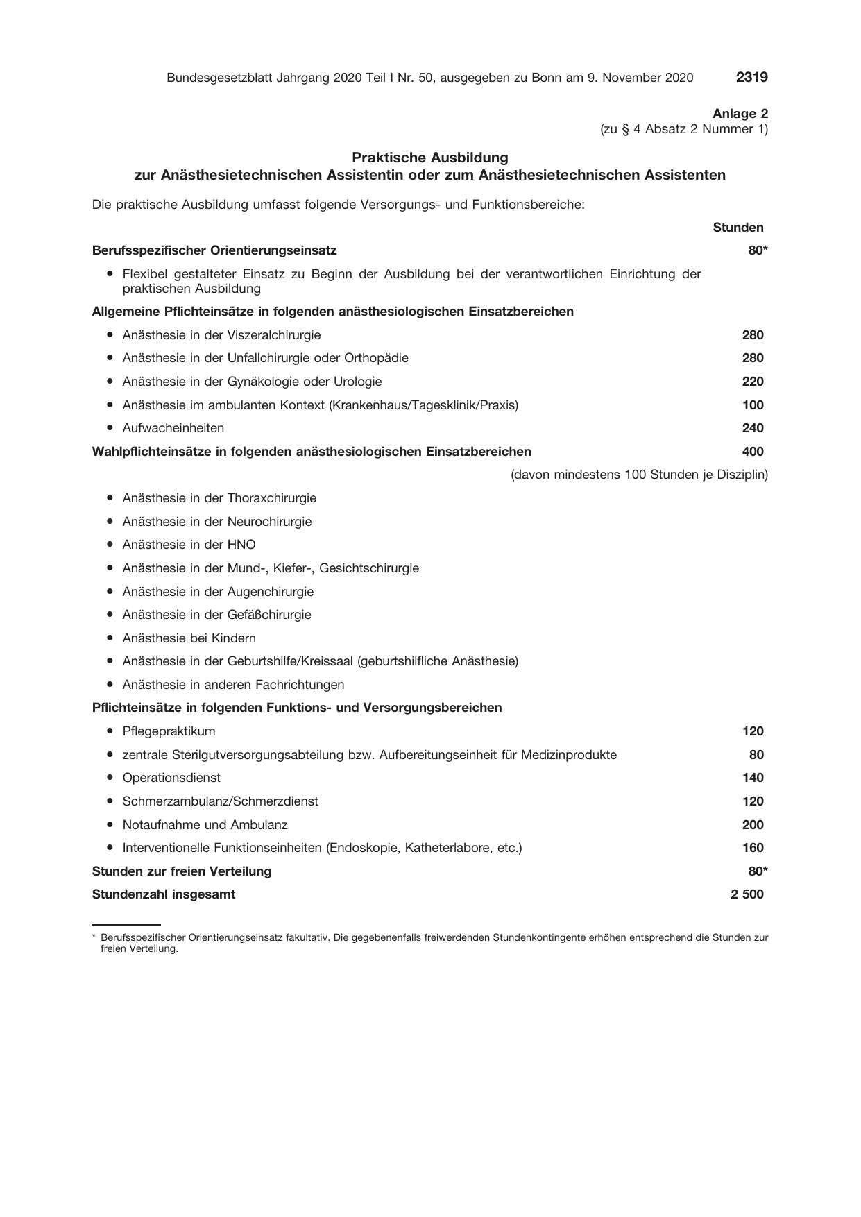BGBl. 2020, Seite 2319 — Originalseite als Abbildung