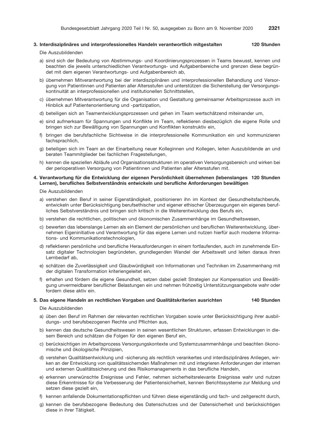 BGBl. 2020, Seite 2321 — Originalseite als Abbildung