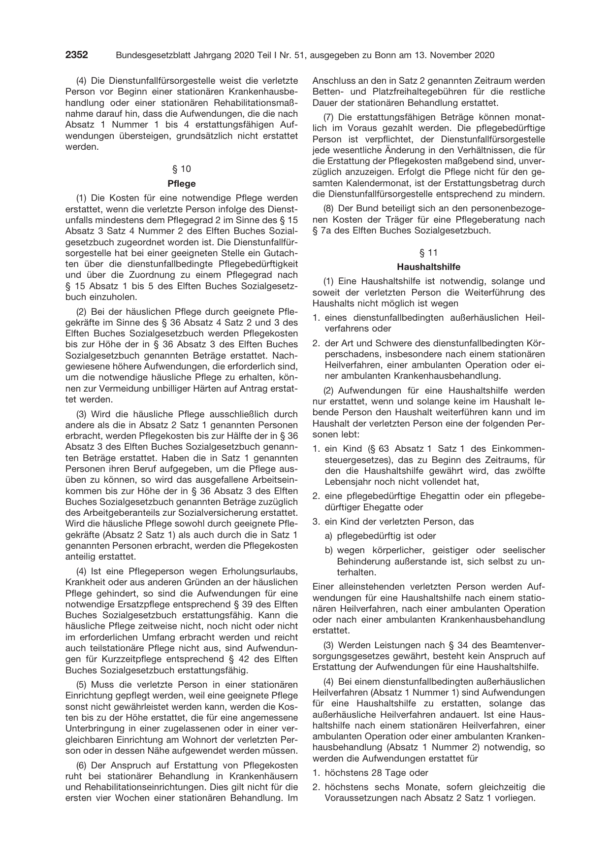 BGBl. 2020, Seite 2352 — Originalseite als Abbildung