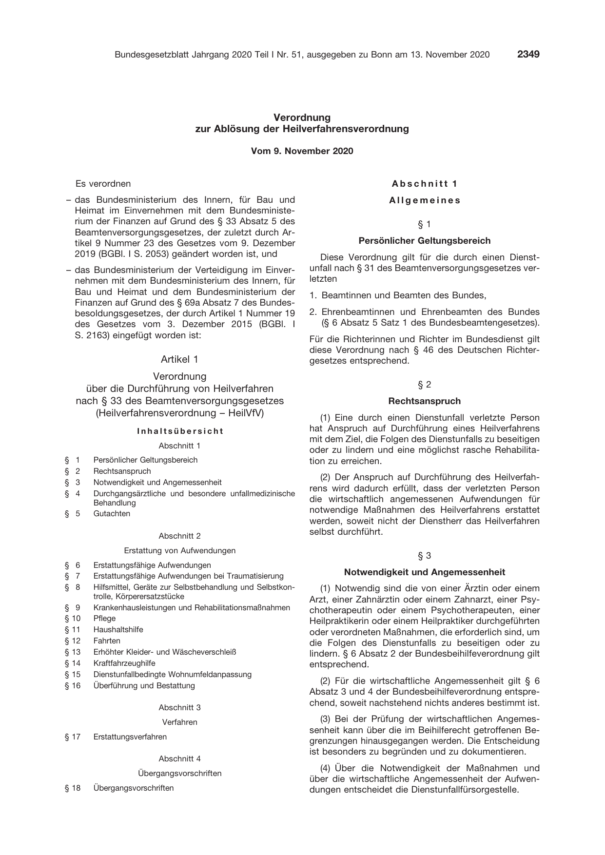 BGBl. 2020, Seite 2349 — Originalseite als Abbildung