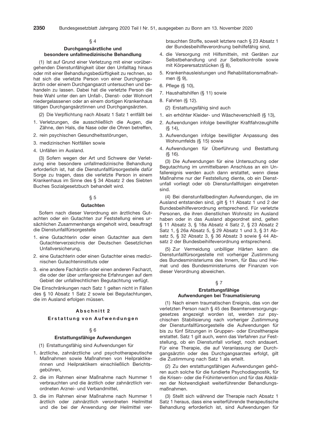 BGBl. 2020, Seite 2350 — Originalseite als Abbildung