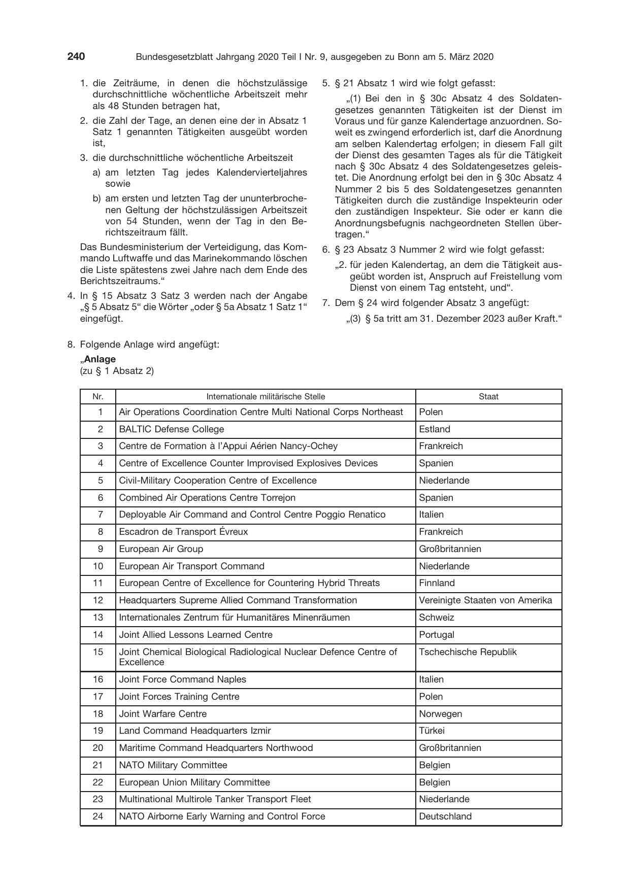 BGBl. 2020, Seite 240 — Originalseite als Abbildung