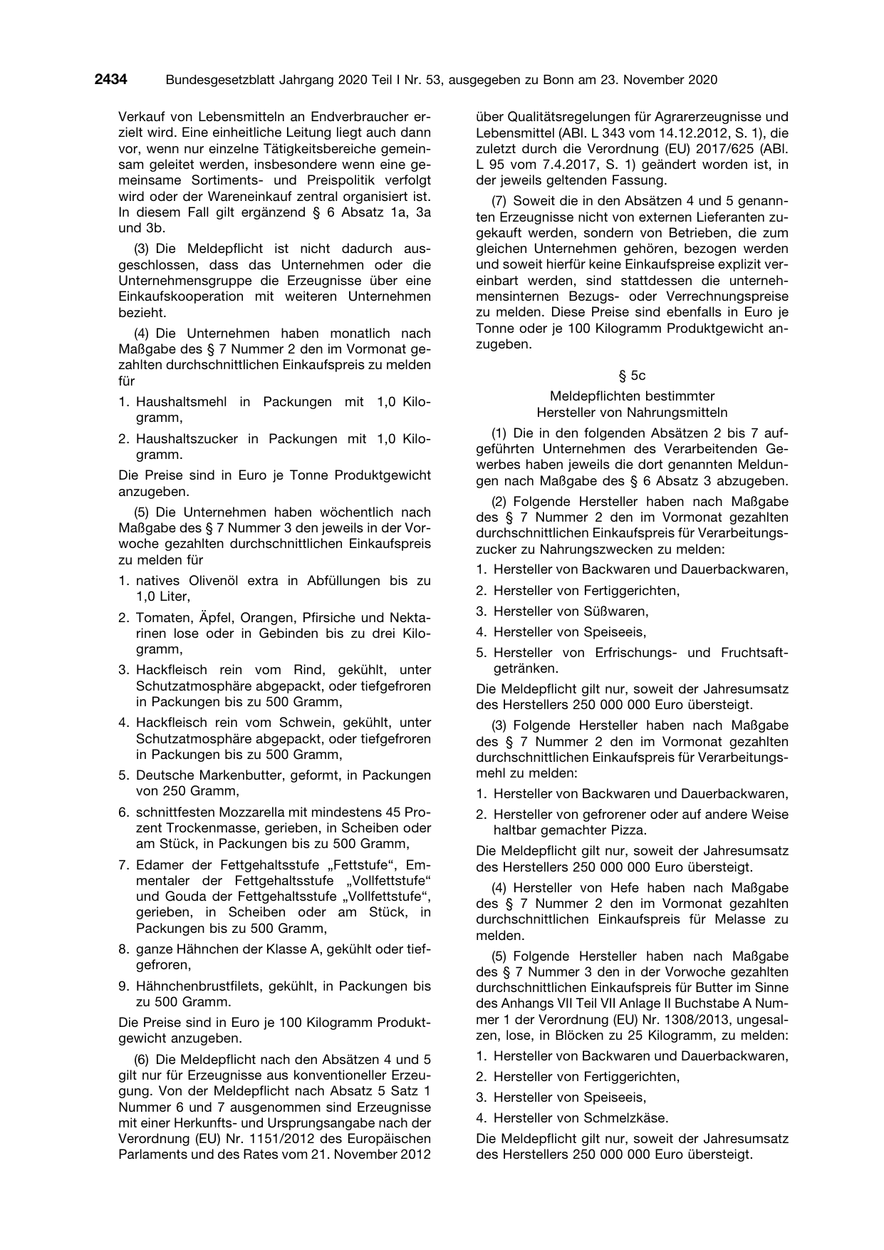 BGBl. 2020, Seite 2434 — Originalseite als Abbildung