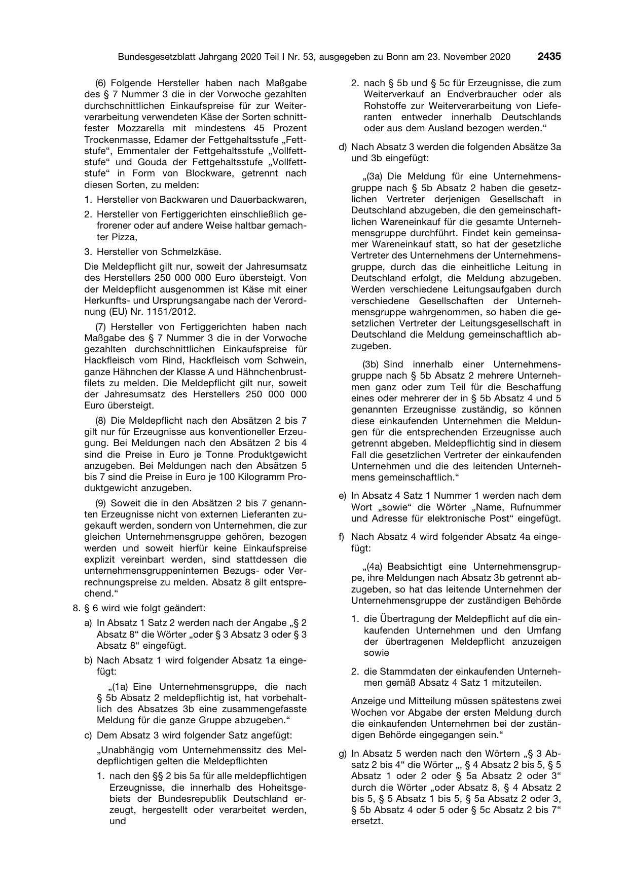 BGBl. 2020, Seite 2435 — Originalseite als Abbildung