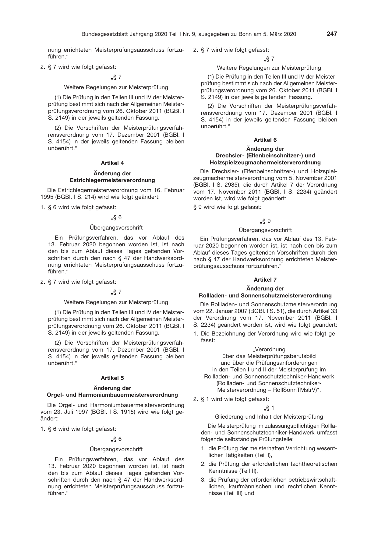 BGBl. 2020, Seite 247 — Originalseite als Abbildung