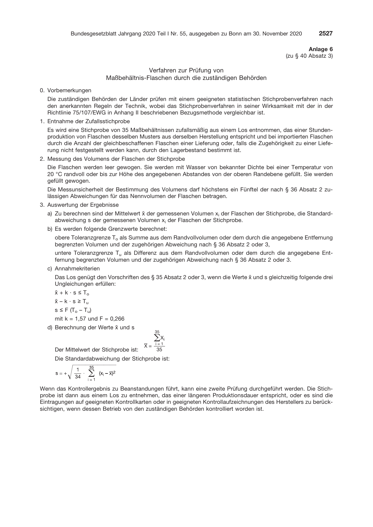BGBl. 2020, Seite 2527 — Originalseite als Abbildung