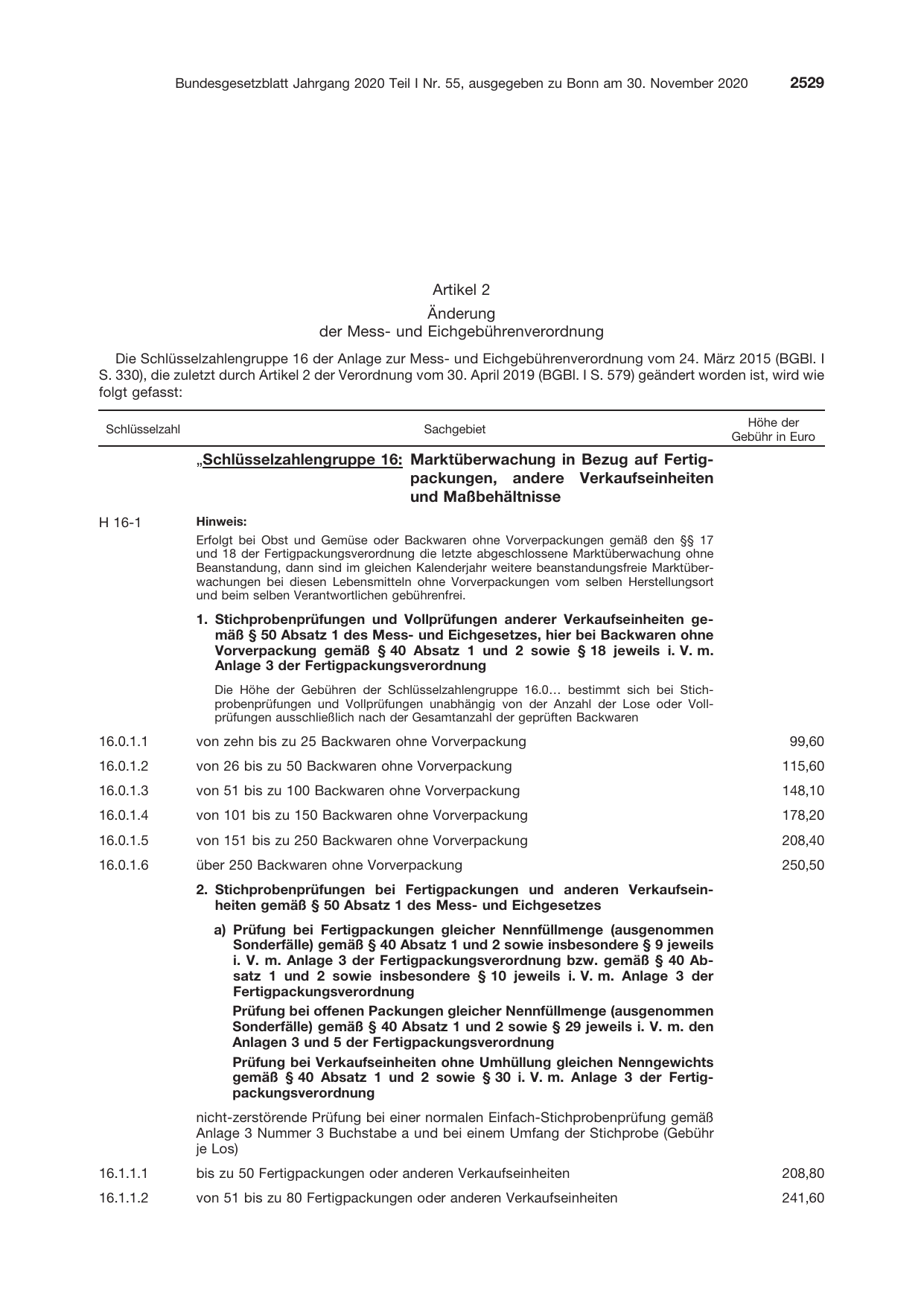 BGBl. 2020, Seite 2529 — Originalseite als Abbildung