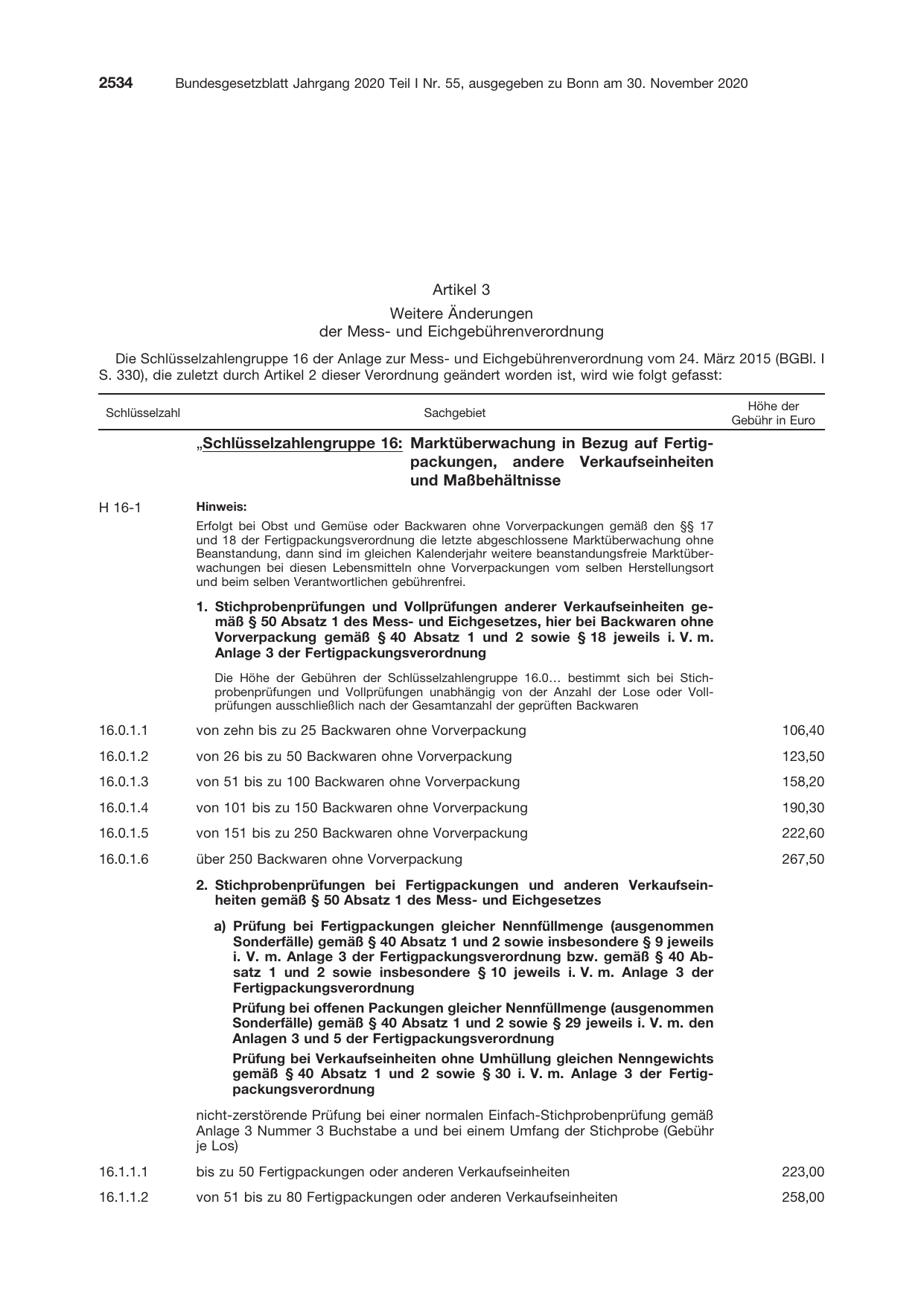 BGBl. 2020, Seite 2534 — Originalseite als Abbildung