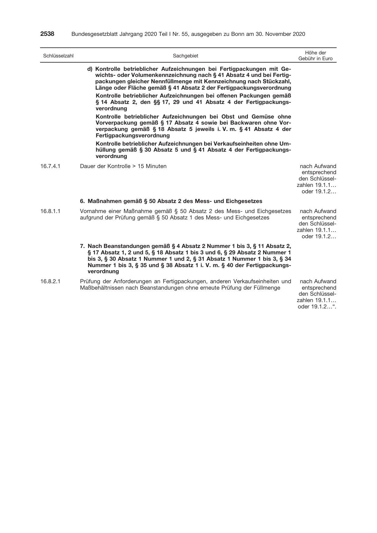 BGBl. 2020, Seite 2538 — Originalseite als Abbildung