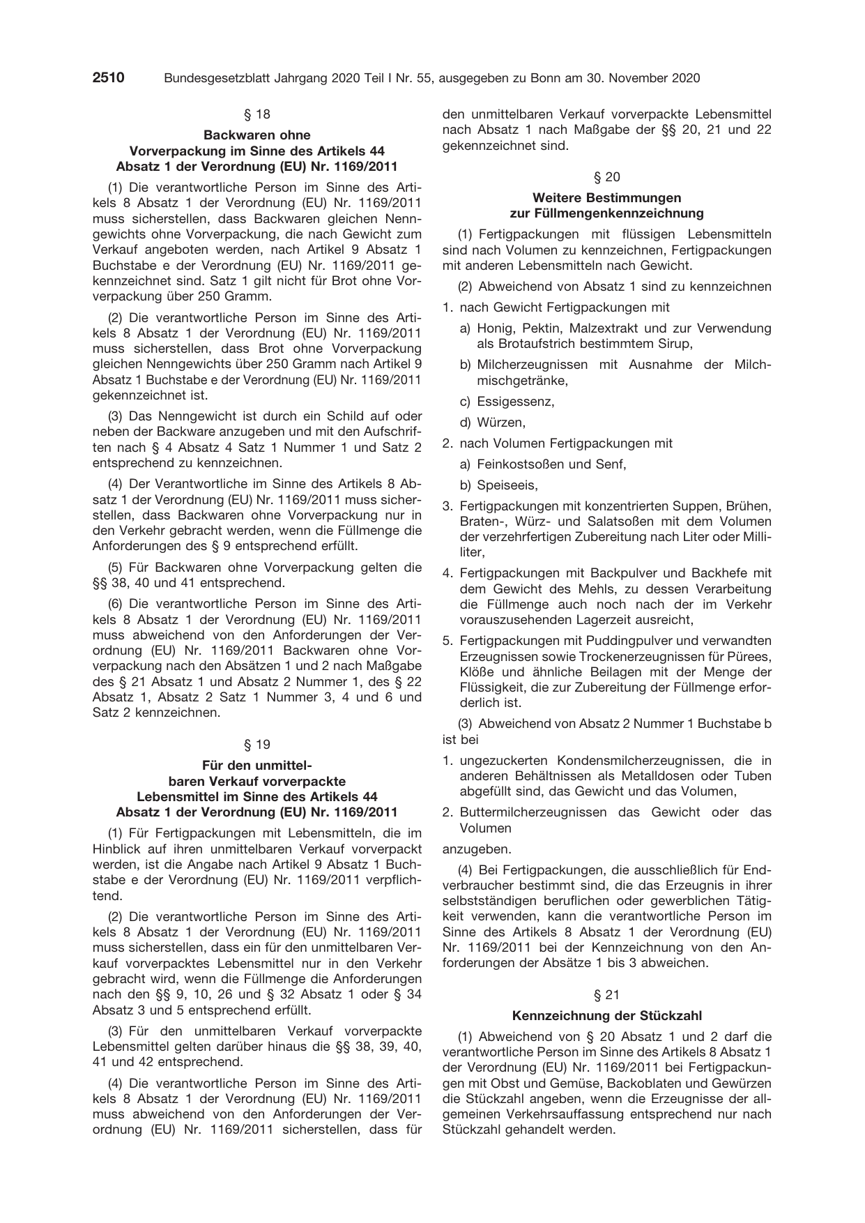 BGBl. 2020, Seite 2510 — Originalseite als Abbildung