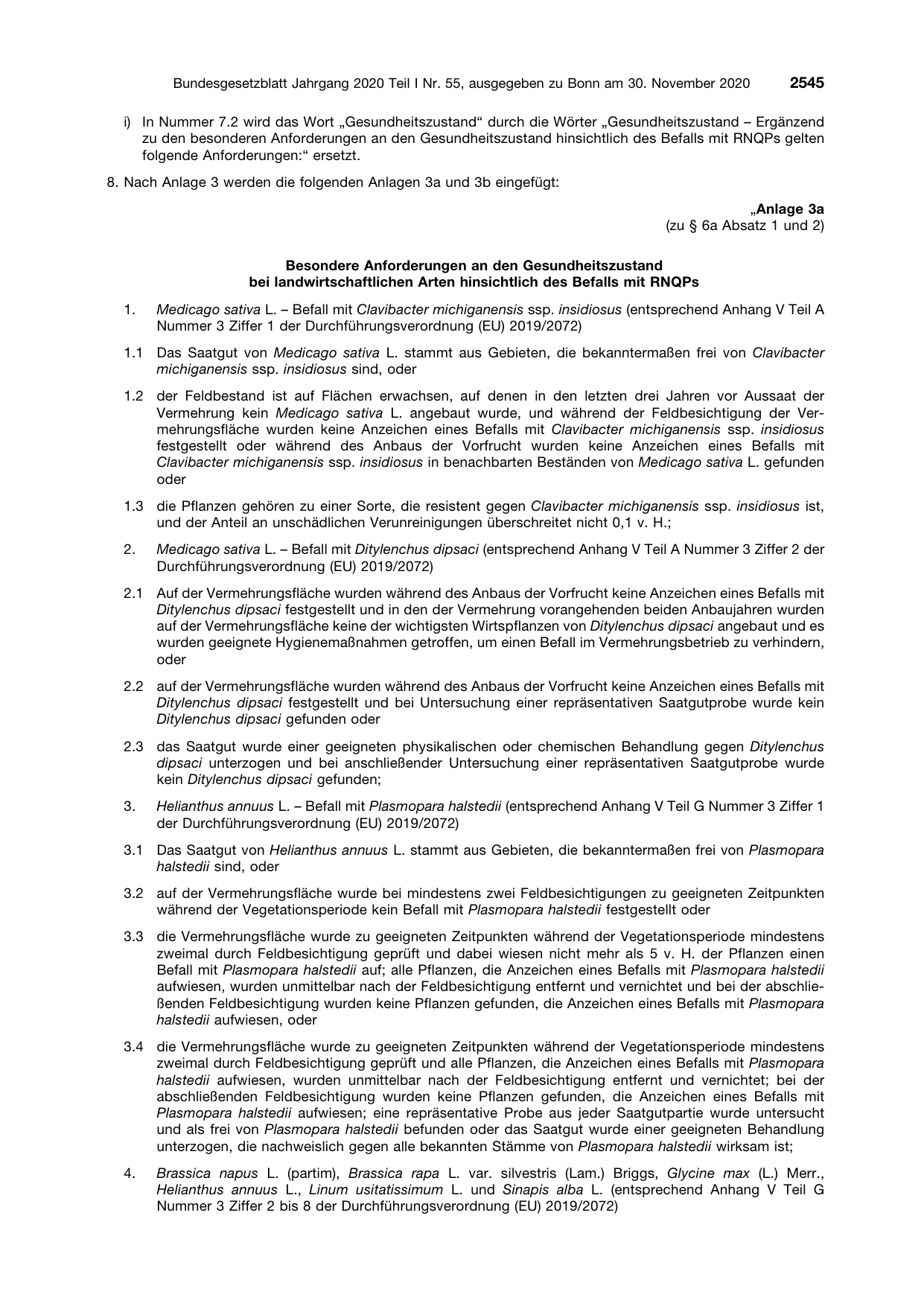 BGBl. 2020, Seite 2545 — Originalseite als Abbildung