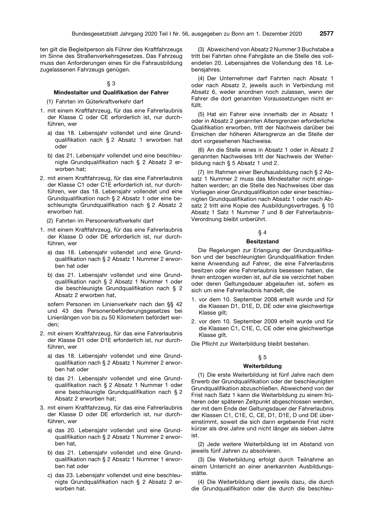 BGBl. 2020, Seite 2577 — Originalseite als Abbildung