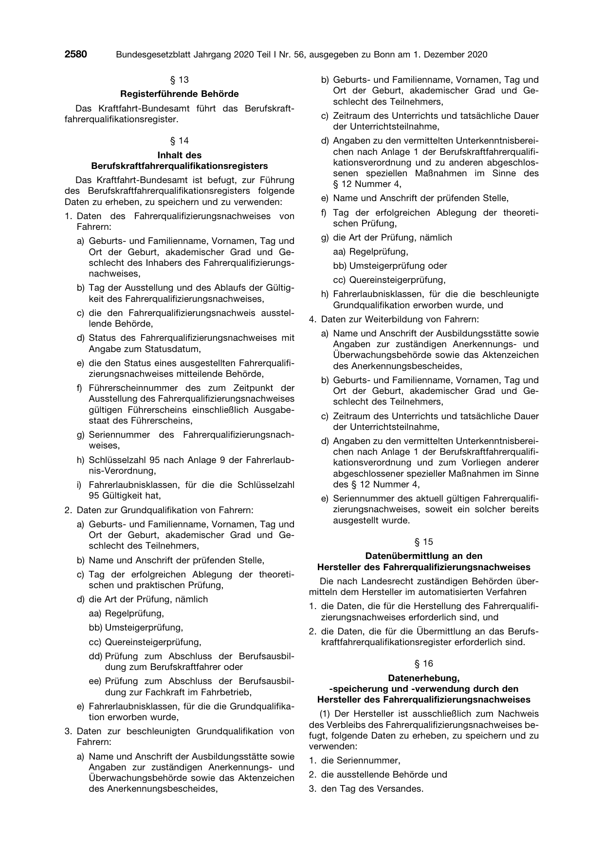 BGBl. 2020, Seite 2580 — Originalseite als Abbildung
