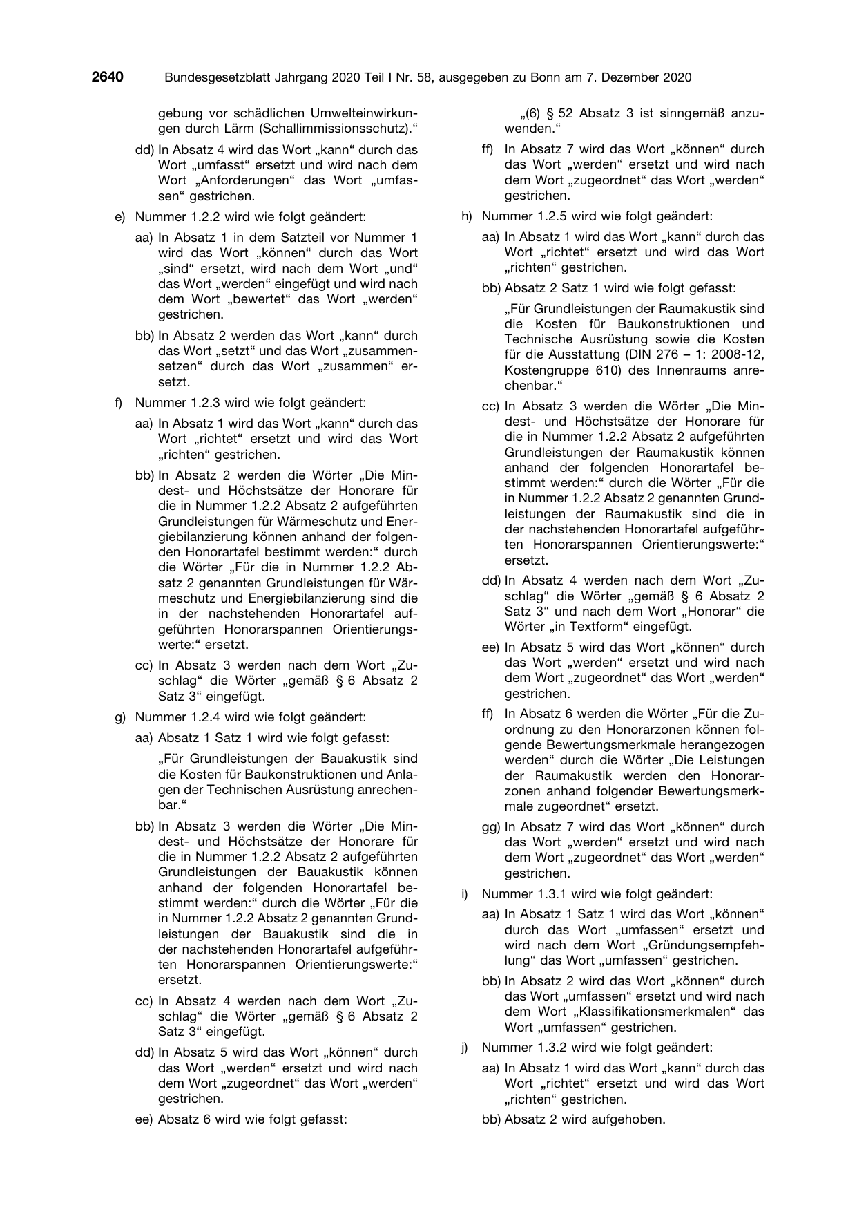 BGBl. 2020, Seite 2640 — Originalseite als Abbildung