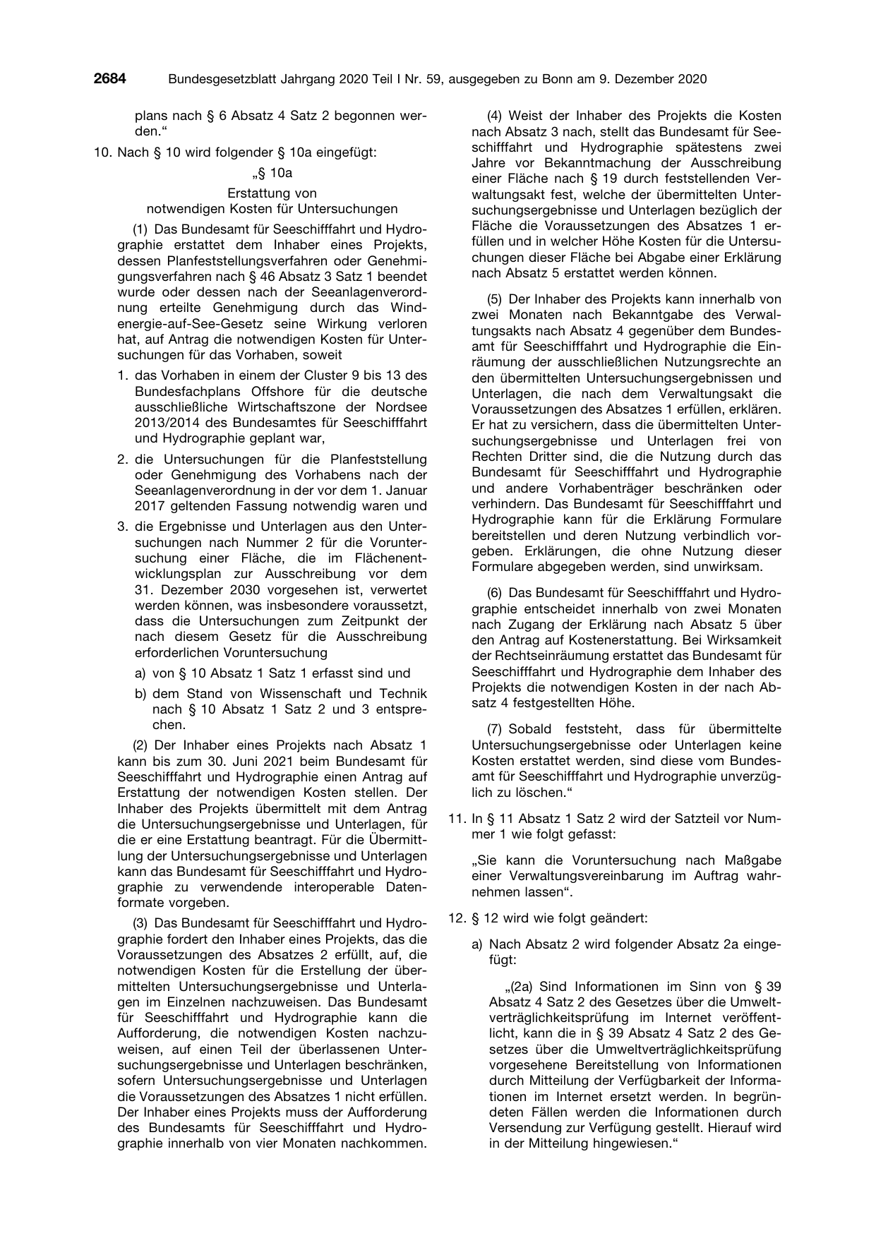 BGBl. 2020, Seite 2684 — Originalseite als Abbildung