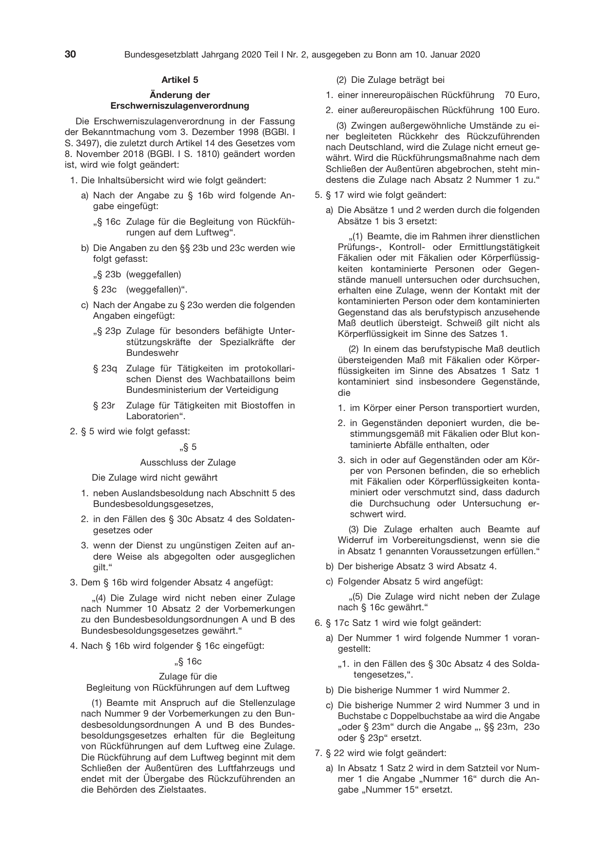 BGBl. 2020, Seite 30 — Originalseite als Abbildung