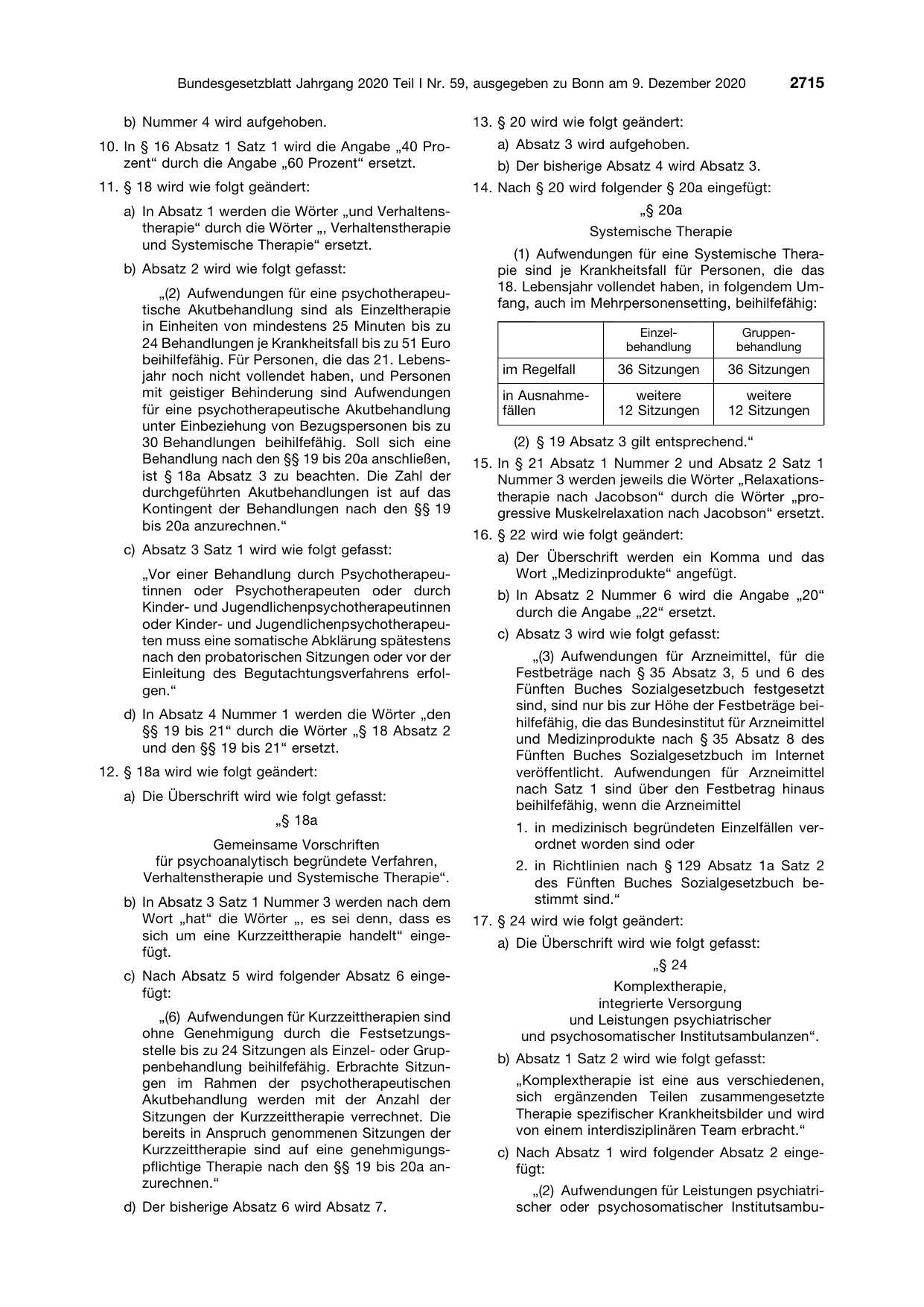 BGBl. 2020, Seite 2715 — Originalseite als Abbildung